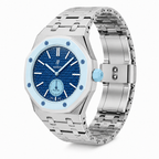 Premium Stainless steel Silver Watch Strap & Case for Swatch Royal Pop