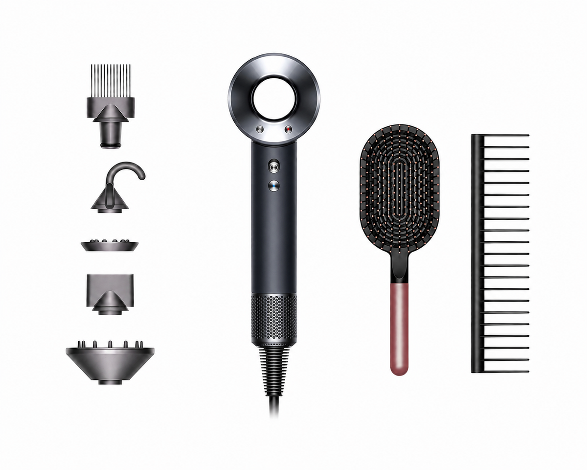 Dyson Supersonic™ Hair Dryer + Comb & Brush – Black/Nickel (Gift Edition)