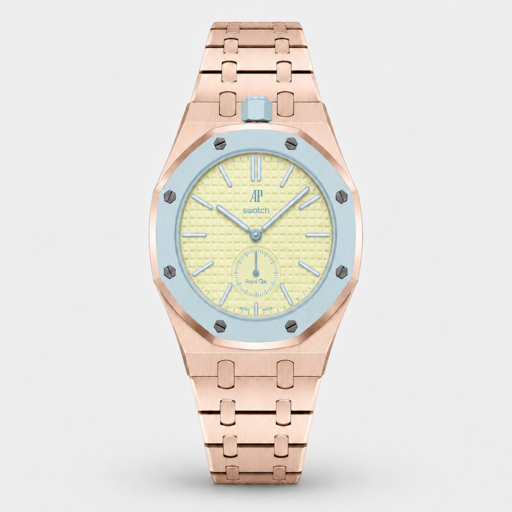 Premium Rosegold Watch Strap & Case for Swatch Royal Pop