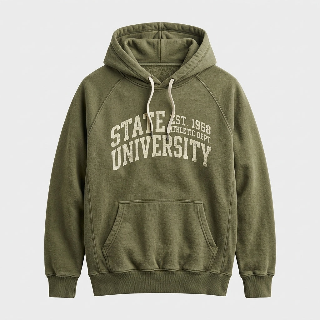 State University 1968 Arch Logo Vintage Fleece Hoodie - Vintage Olive
