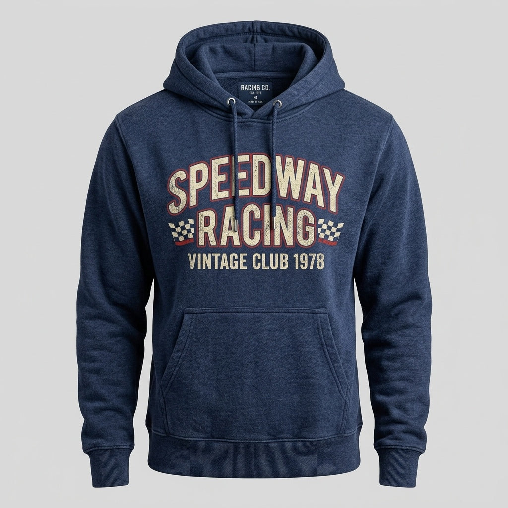 Speedway Racing Club 1978 Vintage Heavyweight Hoodie - Washed Navy