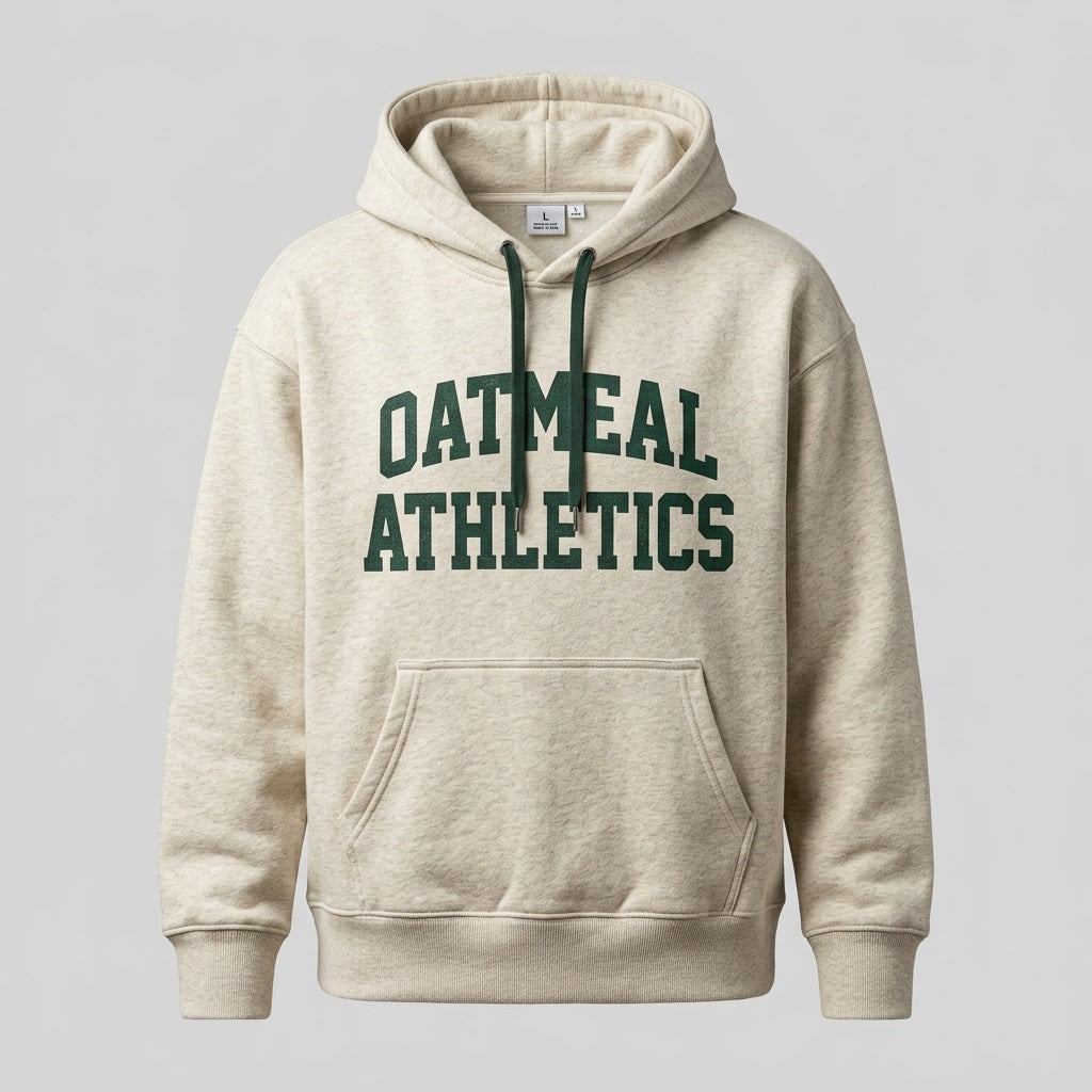 Oatmeal Athletics Collegiate Boxy Heavyweight Hoodie - Vintage Oatmeal