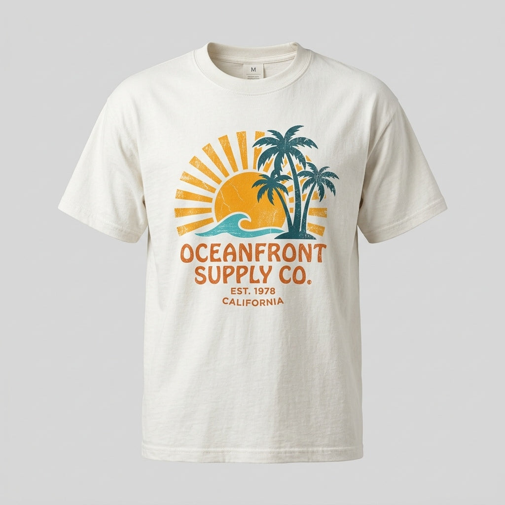 Oceanfront Supply Co. 1978 Sun & Surf Heavyweight T-Shirt - Vintage Off-White